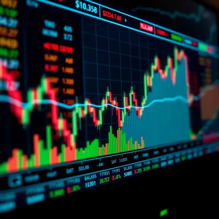 Graph displaying binary options trading strategies and market trends