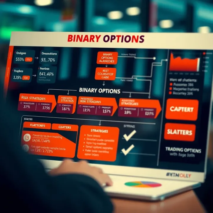 Detailed flowchart showing key strategies and risk management techniques for binary options