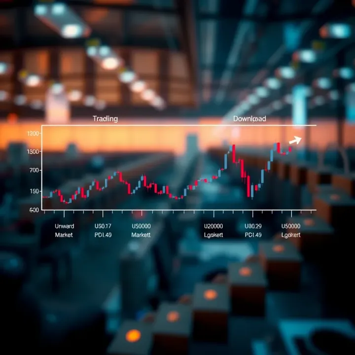 Diagram illustrating how binary options trading works with upward and downward market trends