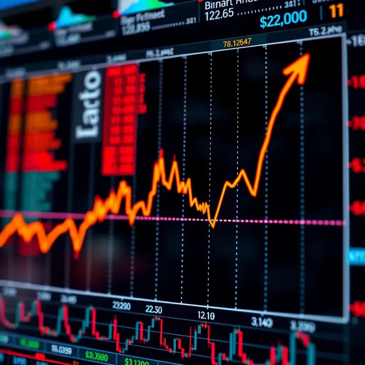 Graph showing upward and downward trends representing binary options trading