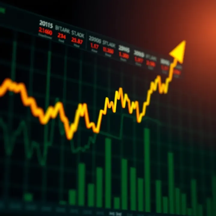 Graph showing upward and downward trends representing binary options trading
