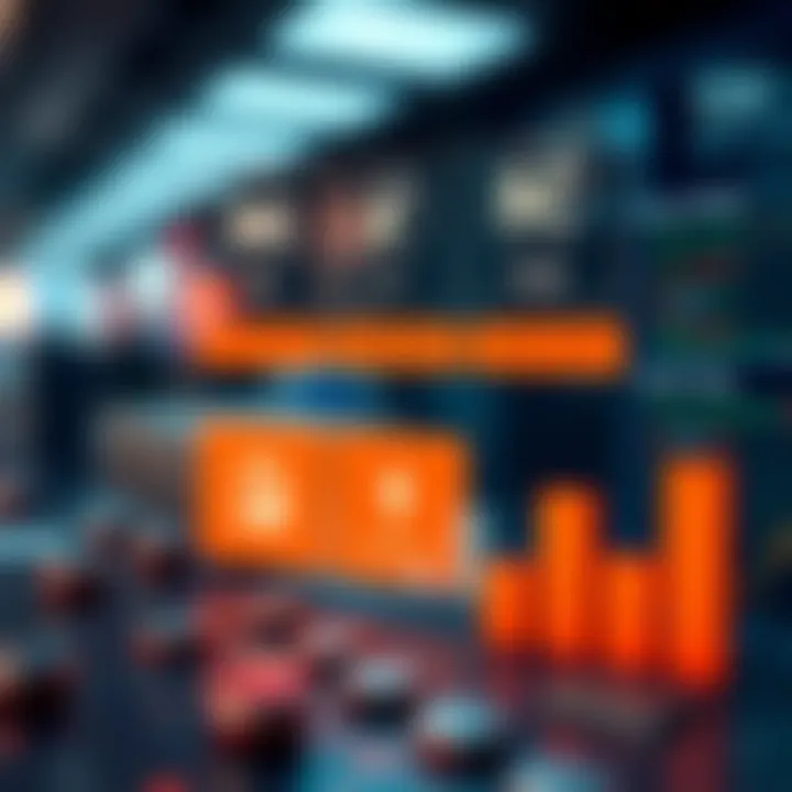 Financial icons representing risk, regulation, and investment strategies related to binary options