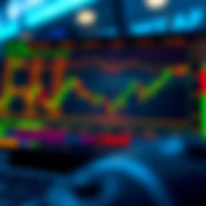 Diagram showing how binary options trading works in Colombia with financial charts and currency symbols