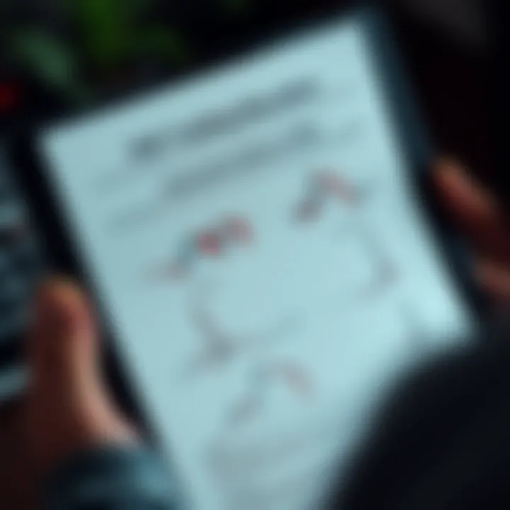 Trading Education PDF Featuring Candlestick Pattern Illustrations PDF document open on a digital device displaying candlestick pattern illustrations for trading education