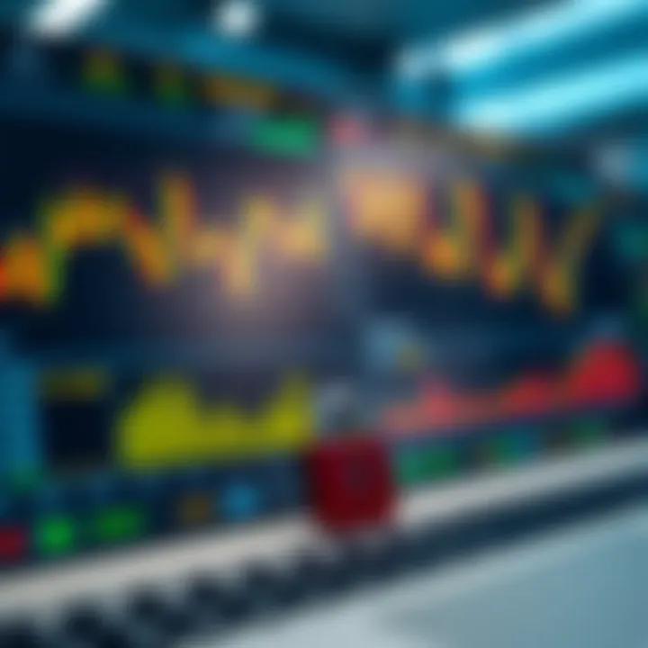 Dashboard of a trading platform showing charts, security icons, and user interface elements