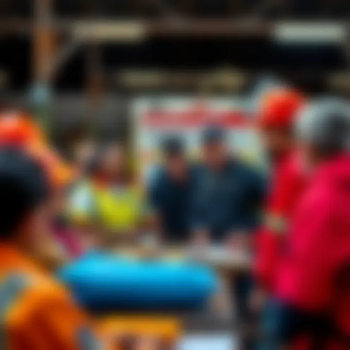 Community members collaborating with emergency services to develop effective risk reduction strategies