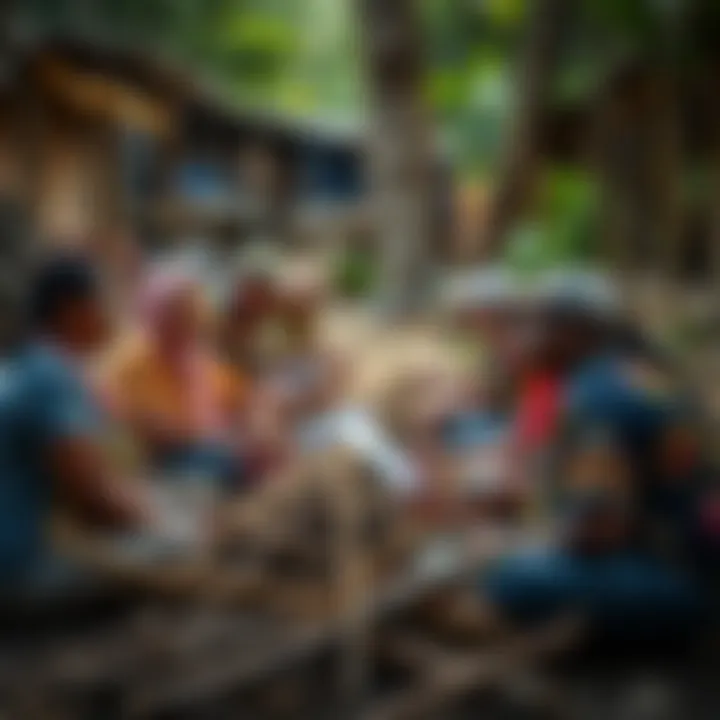 Community and Sector Collaboration for Territorial Resilience Illustration depicting community and sector collaboration strengthening territorial resilience in disaster risk prevention