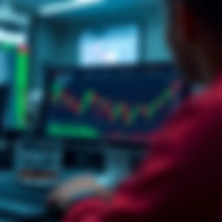 Binary options trading platform showing real-time charts and broker selection interface