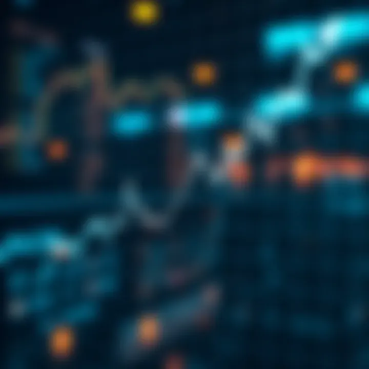 Graph showing growth trends with multiple traders connected by digital lines