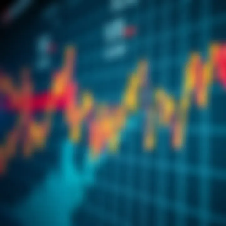 Graph showing currency exchange rate fluctuations in Forex market