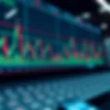 Graph showing currency pair fluctuations on a digital forex trading platform