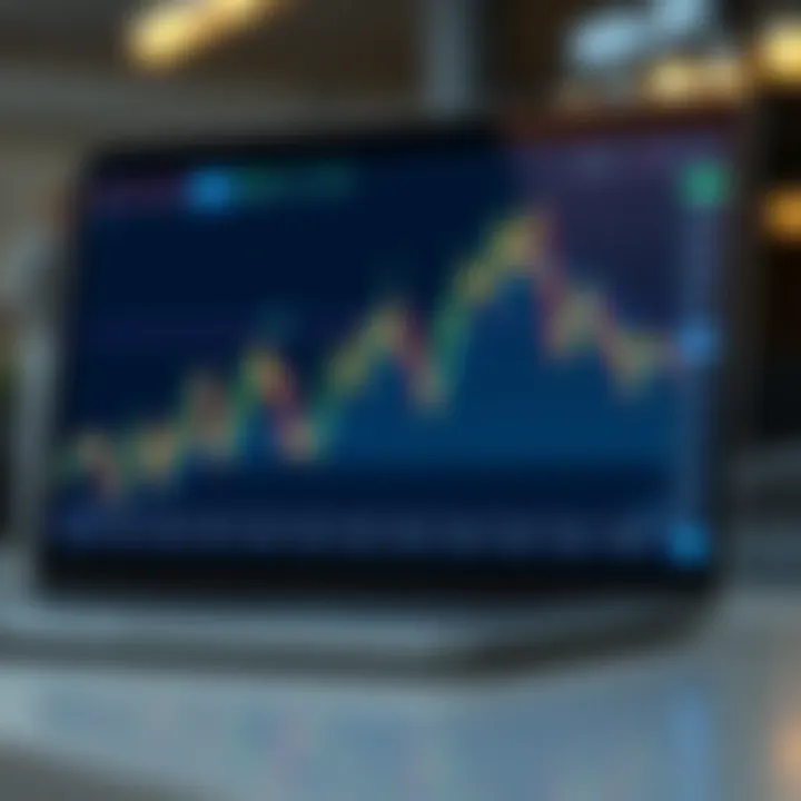 Graph displaying financial trends and automatic trade replication