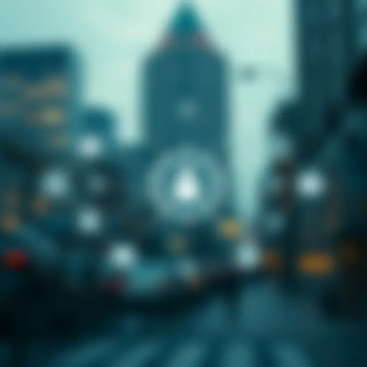 Collaboration between institutions depicted by interconnected icons representing communication and coordination