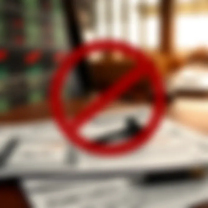 Illustration of regulatory symbols and legal documents related to financial market rules