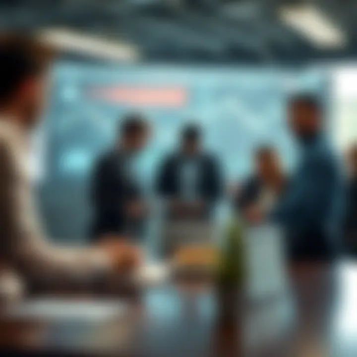 Team Collaboration and Tools for Risk Control in Projects Conceptual illustration of team collaboration with digital tools to control and mitigate risks in project management