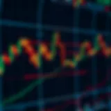 Financial chart displaying candlestick patterns and trend lines for market analysis
