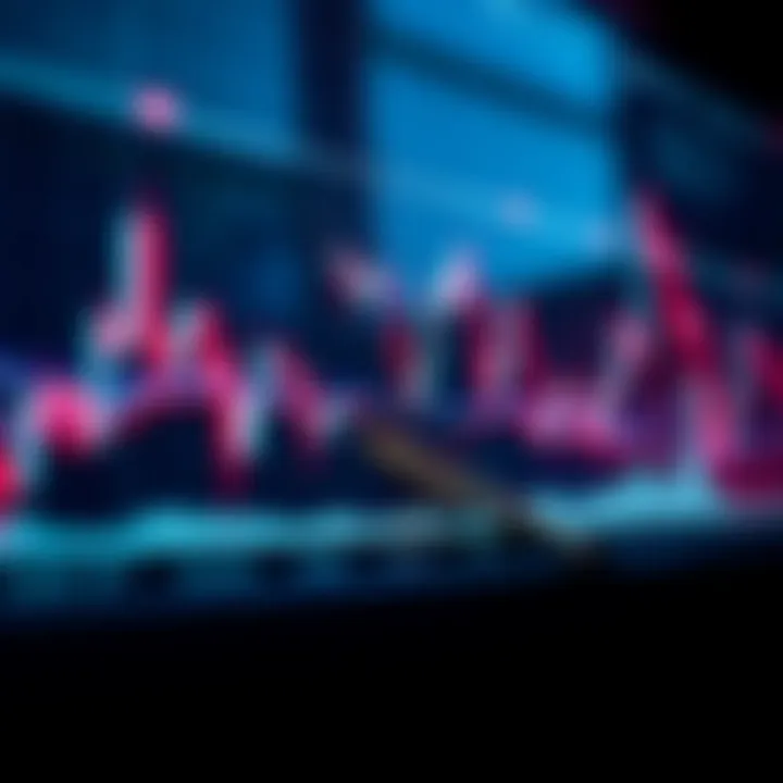 Chart illustrating candlestick patterns and trendlines in stock market trading