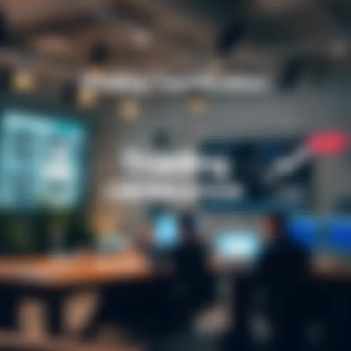 Conceptual graphic showing different study methods for trading certification including online and classroom settings