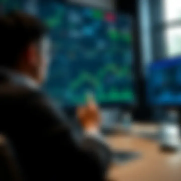 User analyzing multiple trading tools and security features on a financial dashboard