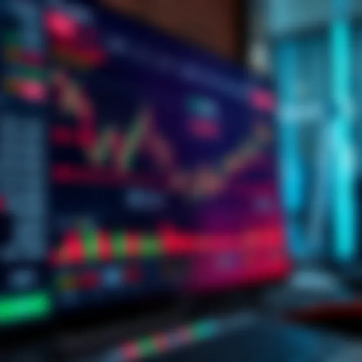 Overview of an Online Trading Platform Interface Graphical representation of an online trading platform interface showing market charts and trading options