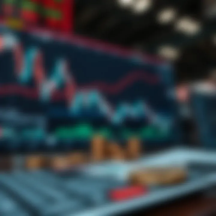 Visualization of trading strategies and risk management with graphs and currency exchange elements