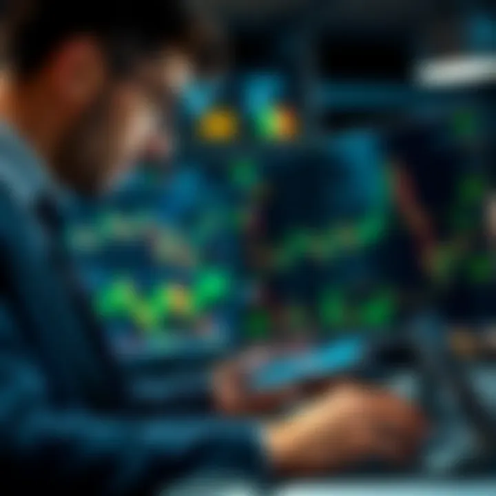 Applying Economic Calendar Insights to Investment Strategies Investor analyzing financial data charts and economic indicators on a digital device