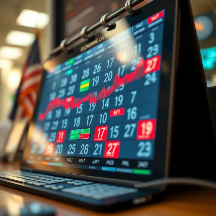 Economic calendar showing upcoming Forex market events and their impact levels
