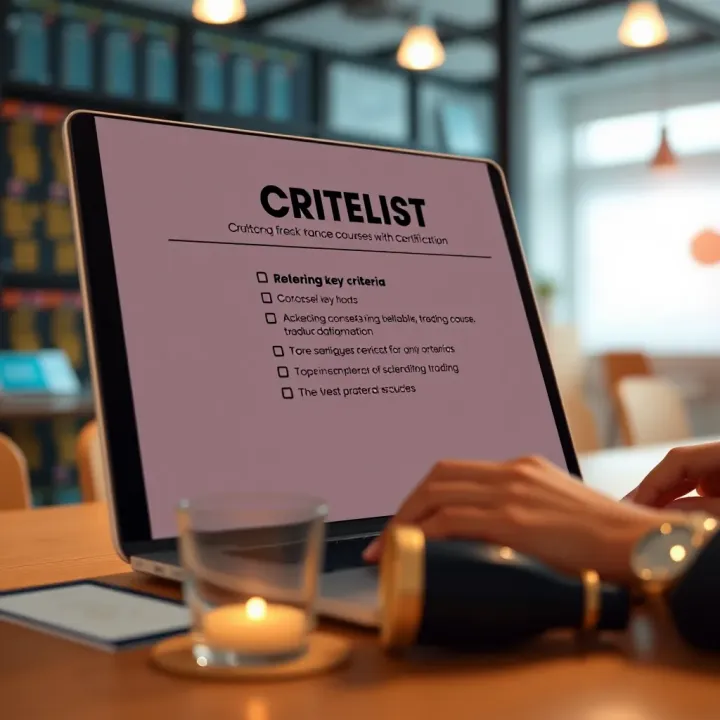 Checklist highlighting key criteria for selecting reliable free trading courses with certification