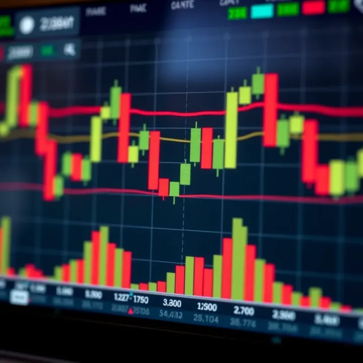 Visual representation of various Japanese candlestick patterns on a financial chart
