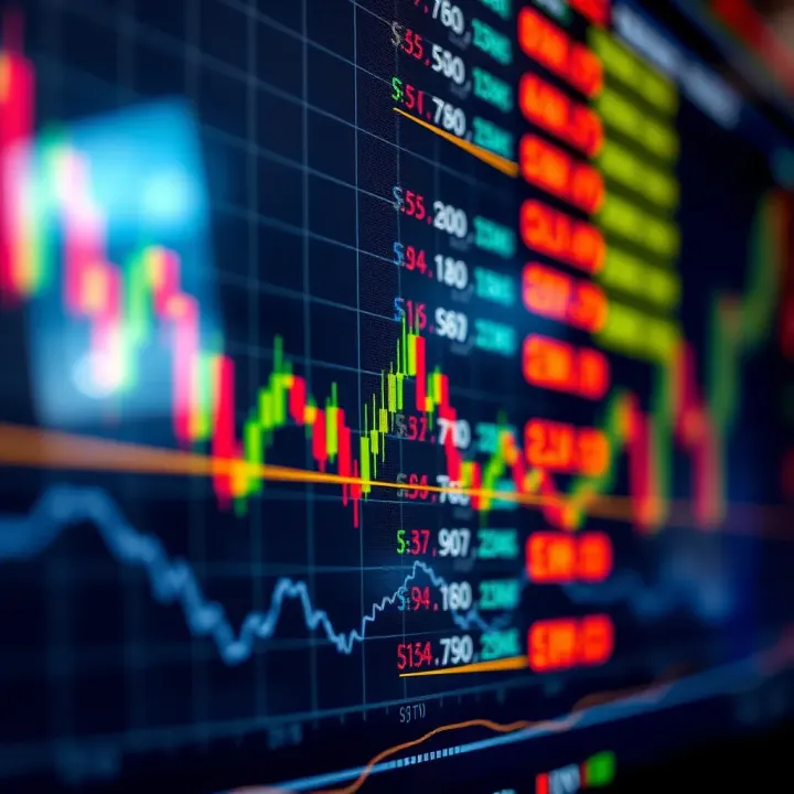 Chart displaying technical indicators used in financial trading analysis