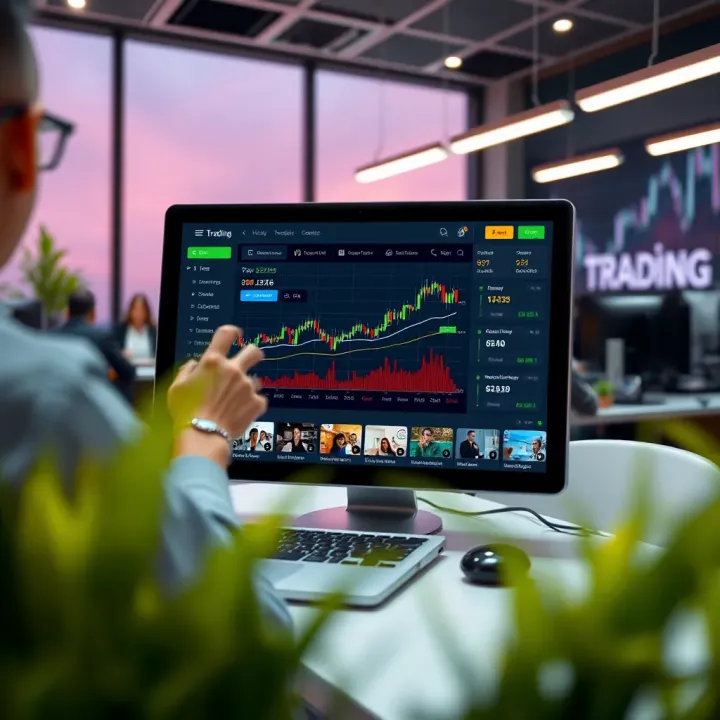 Online learning platform interface displaying trading course modules