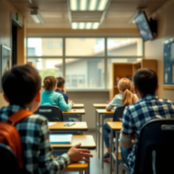 Illustration showing community engagement and safety strategies within a school environment