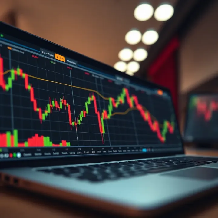 Visual representation of financial trading charts indicating binary options risks