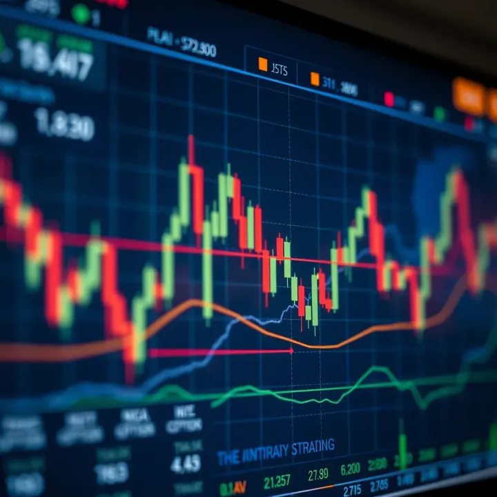 Graph displaying trends and indicators for binary options trading