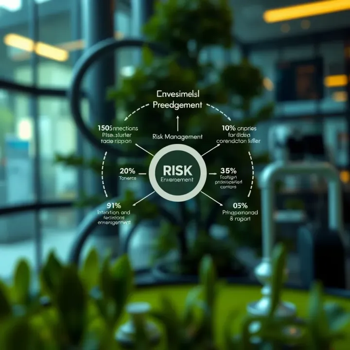 Diagram illustrating environmental risk management framework with key components such as risk identification, assessment, and control