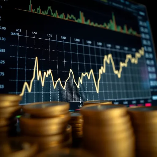 Currency Exchange Rate Fluctuations Between Colombian Peso and US Dollar Graph showing currency exchange rate fluctuations between Colombian peso and US dollar over time