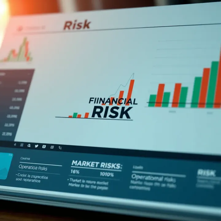 Diagram illustrating categories of financial risks including market, credit, and operational risks within a business context