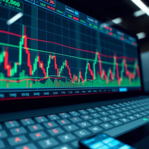 Currency Pair Trends on Forex Trading Platform Graph showing currency pair fluctuations on a digital forex trading platform