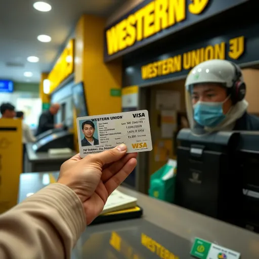 Identification Requirements for Western Union Withdrawal Person showing official identification to receive cash at Western Union counter