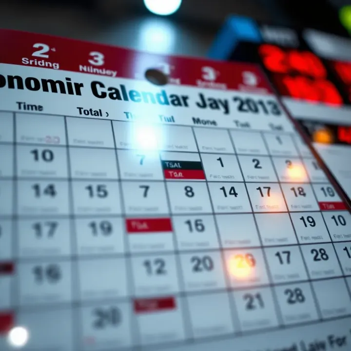 Calendar displaying key economic event dates and times for trading decisions