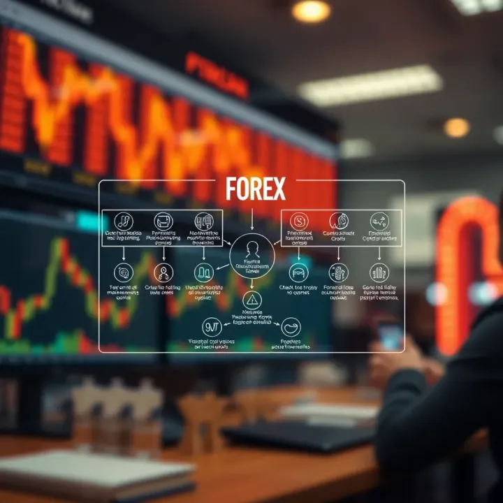 Diagram illustrating key participants and tools used in forex trading
