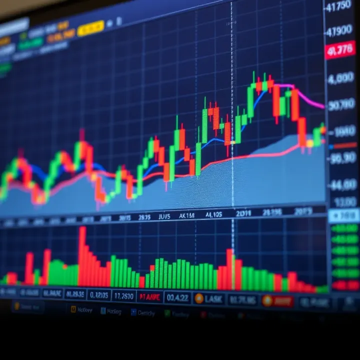 Chart showing various Japanese candlestick patterns indicating market trend continuation