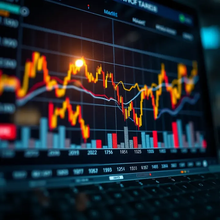Graph showing market trends influenced by economic data release