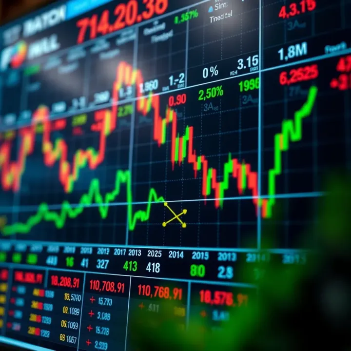 Chart showing impact of economic events on market trends and investment decisions