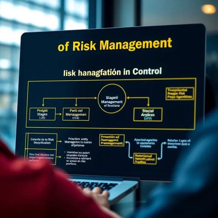 Flowchart illustrating the stages of risk management from identification to control