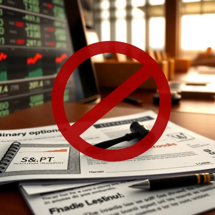 Regulatory Framework Leading to Binary Options Prohibition Illustration of regulatory symbols and legal documents related to financial market rules
