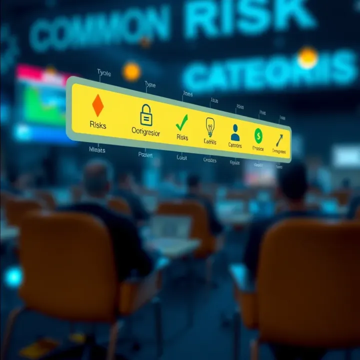 Diagram showing common categories of risks with icons representing each type