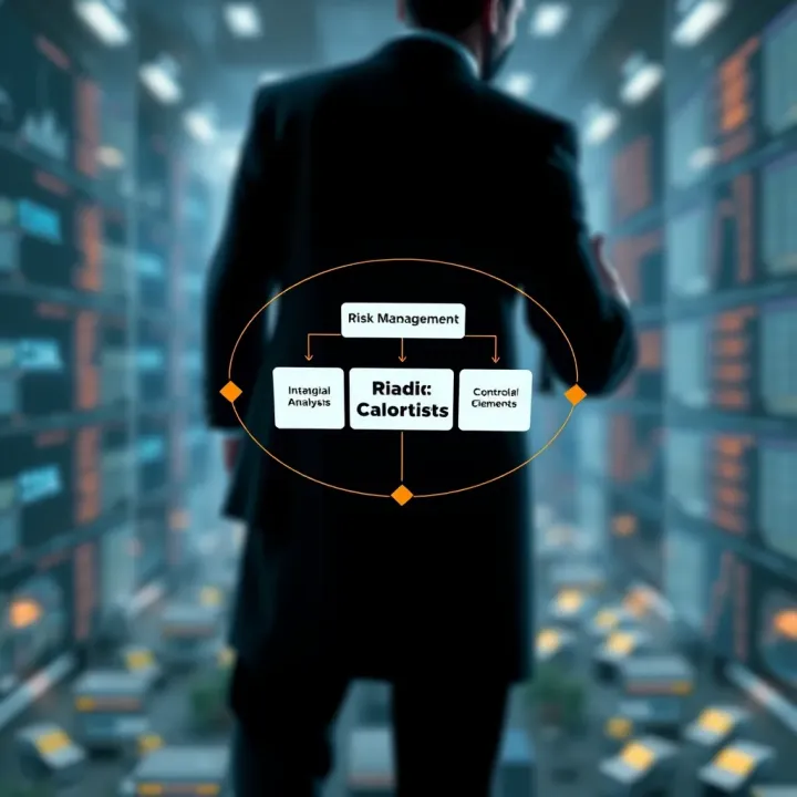 Diagram illustrating risk management framework with identification, analysis, and control elements