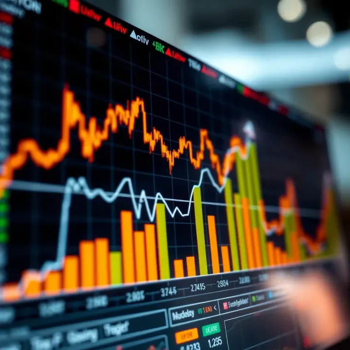 Graph illustrating risk management strategies in financial trading with upward and downward trends