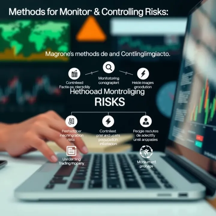 Diagram showing methods for monitoring and controlling risks to minimize negative impacts